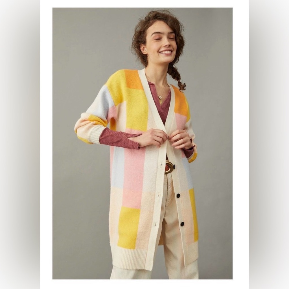 Amadi Colorblock Cardigan | Size M | Longline Knit | Cozy Statement Piece